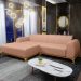 Sofá 5 Lugares com Chaise Esquerdo Para Sala de Estar Molino 320cm D02 Linho Rosê C-105 - Lyam Decor