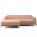 Sofá 5 Lugares com Chaise Esquerdo Para Sala de Estar Molino 320cm D02 Linho Rosê C-105 - Lyam Decor