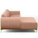Sofá 5 Lugares com Chaise Esquerdo Para Sala de Estar Molino 320cm D02 Linho Rosê C-105 - Lyam Decor