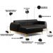 Sofá 5 Lugares com Chaise Esquerdo Sala Estar Molino 300cm D02 Couríssimo Preto B-159 - Lyam Decor