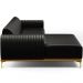 Sofá 5 Lugares com Chaise Esquerdo Sala Estar Molino 300cm D02 Couríssimo Preto B-159 - Lyam Decor