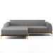Sofá 5 Lugares com Chaise Esquerdo Sala Estar Molino 300cm D02 Linho Cinza Escuro C-416 - Lyam Decor