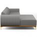 Sofá 5 Lugares com Chaise Esquerdo Sala Estar Molino 300cm D02 Linho Cinza Escuro C-416 - Lyam Decor