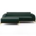 Sofá 5 Lugares com Chaise Esquerdo Sala Estar Molino 300cm D02 Linho Verde Musgo C-117 - Lyam Decor