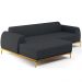 Sofá 5 Lugares com Chaise Esquerdo Sala de Estar Molino 300cm D02 Linho Chumbo D-465 - Lyam Decor