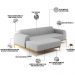 Sofá 5 Lugares com Chaise Esquerdo Sala de Estar Molino 300cm D02 Linho Cinza D-315 - Lyam Decor