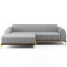 Sofá 5 Lugares com Chaise Esquerdo Sala de Estar Molino 300cm D02 Linho Cinza D-315 - Lyam Decor