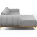 Sofá 5 Lugares com Chaise Esquerdo Sala de Estar Molino 300cm D02 Linho Cinza D-315 - Lyam Decor