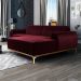 Sofá 6 Lugares com Chaise Direito Para Sala Molino 350 cm D02 Veludo Marsala B-278 - Lyam Decor
