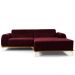Sofá 6 Lugares com Chaise Direito Para Sala Molino 350 cm D02 Veludo Marsala B-278 - Lyam Decor