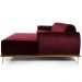 Sofá 6 Lugares com Chaise Direito Para Sala Molino 350 cm D02 Veludo Marsala B-278 - Lyam Decor