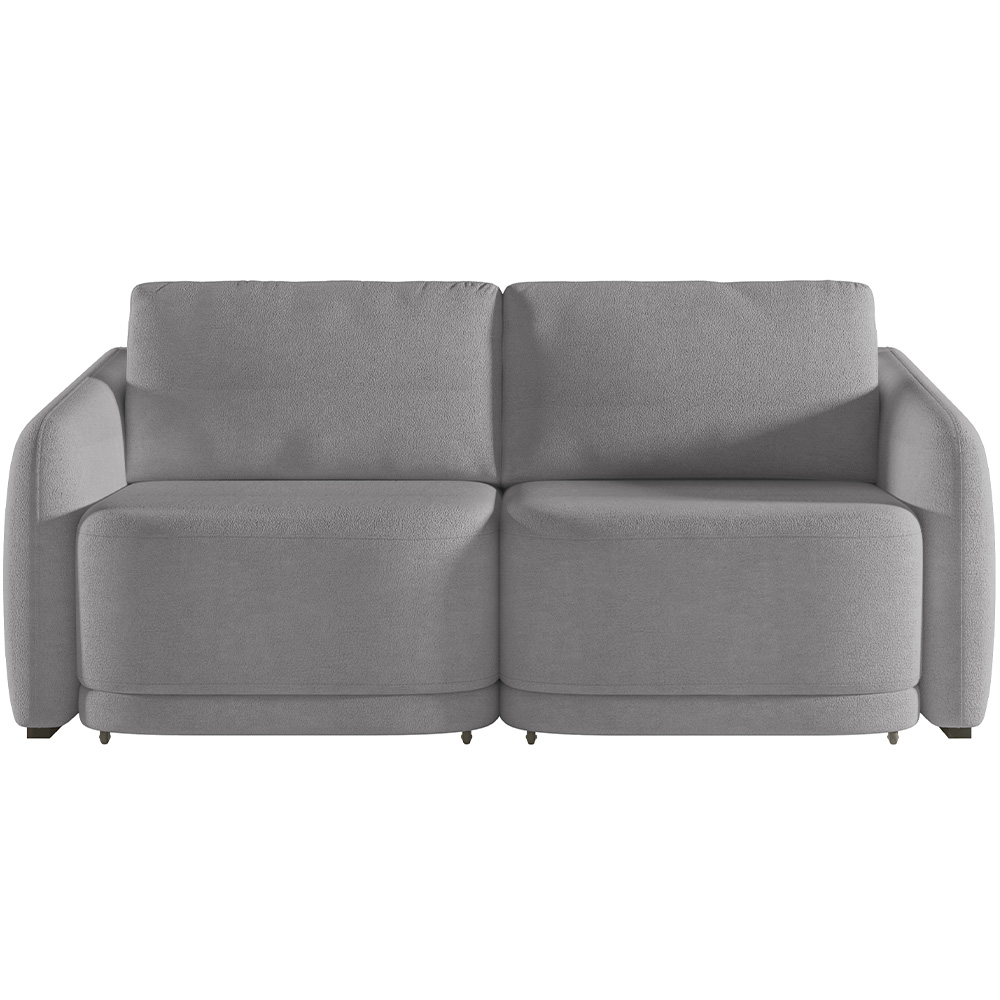 Sofá Cama para Sala de Estar 2 Lugares 176cm Montserrat K01 Bouclê Cinza - Lyam Decor