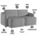 Sofá Cama para Sala de Estar 2 Lugares 176cm Montserrat K01 Bouclê Cinza - Lyam Decor