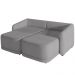 Sofá Cama para Sala de Estar 2 Lugares 176cm Montserrat K01 Bouclê Cinza - Lyam Decor