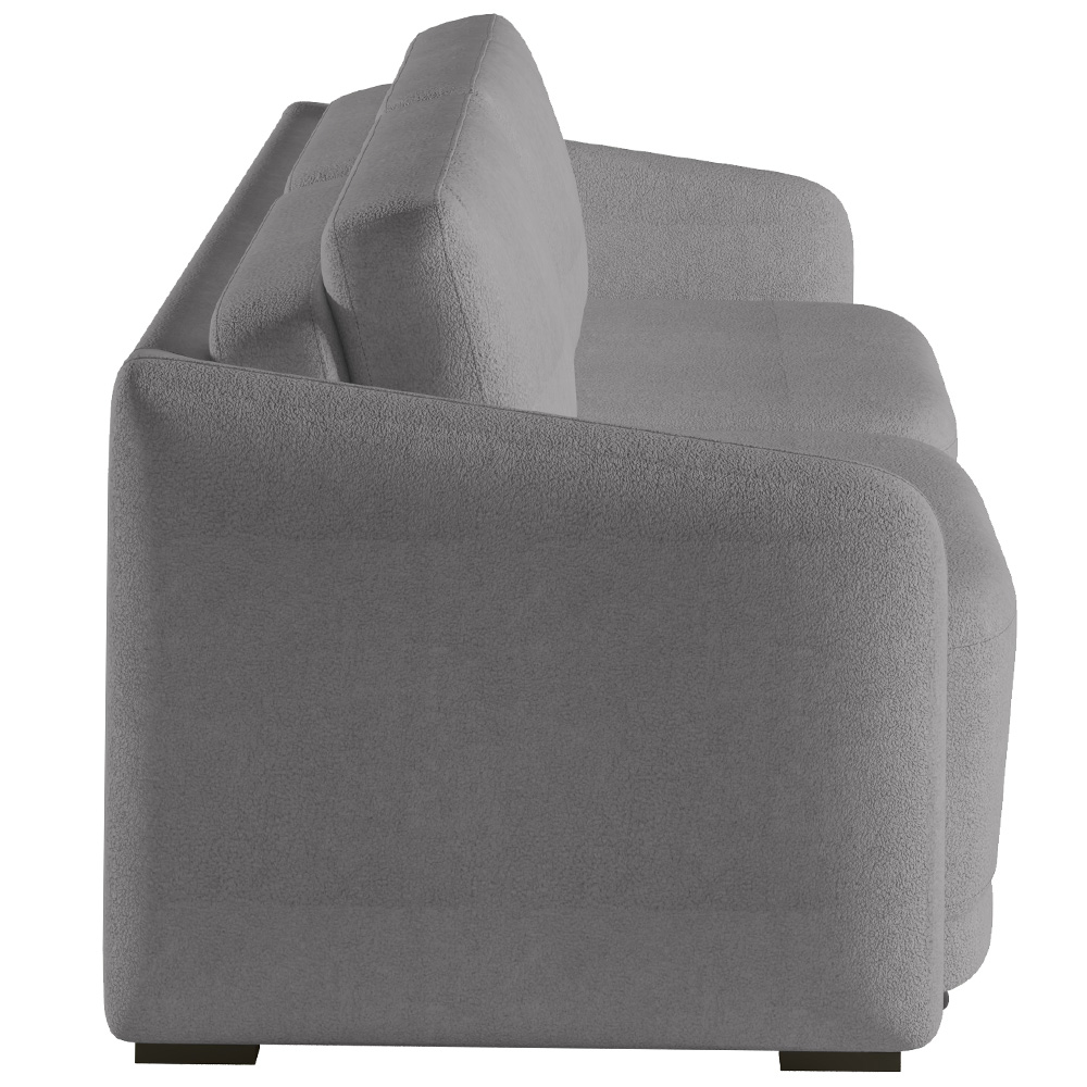 Sofá Cama para Sala de Estar 2 Lugares 176cm Montserrat K01 Bouclê Cinza - Lyam Decor
