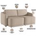 Sofá Cama para Sala de Estar 2 Lugares 176cm Montserrat K01 Linho Bege - Lyam Decor