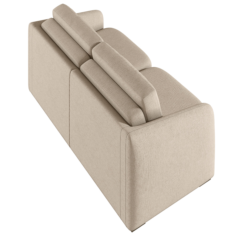 Sofá Cama para Sala de Estar 2 Lugares 176cm Montserrat K01 Linho Bege - Lyam Decor