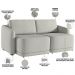 Sofá Cama para Sala de Estar 2 Lugares 176cm Montserrat K01 Linho Cinza - Lyam Decor