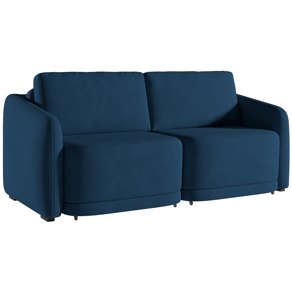 Sofá Cama para Sala de Estar 2 Lugares 176cm Montserrat K01 Veludo Azul Marinho - Lyam Decor