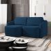 Sofá Cama para Sala de Estar 2 Lugares 176cm Montserrat K01 Veludo Azul Marinho - Lyam Decor