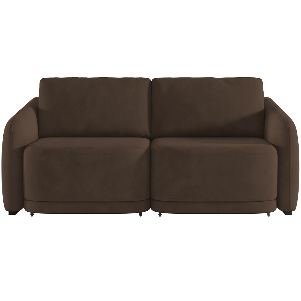 Sofá Cama para Sala de Estar 2 Lugares 176cm Montserrat K01 Veludo Marrom - Lyam Decor