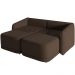 Sofá Cama para Sala de Estar 2 Lugares 176cm Montserrat K01 Veludo Marrom - Lyam Decor