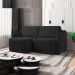 Sofá Cama para Sala de Estar 2 Lugares 176cm Montserrat K01 Veludo Preto - Lyam Decor