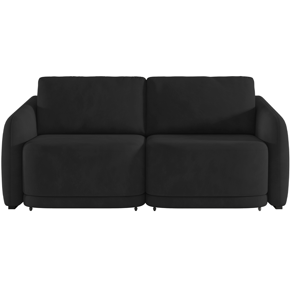 Sofá Cama para Sala de Estar 2 Lugares 176cm Montserrat K01 Veludo Preto - Lyam Decor