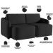 Sofá Cama para Sala de Estar 2 Lugares 176cm Montserrat K01 Veludo Preto - Lyam Decor