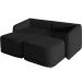 Sofá Cama para Sala de Estar 2 Lugares 176cm Montserrat K01 Veludo Preto - Lyam Decor