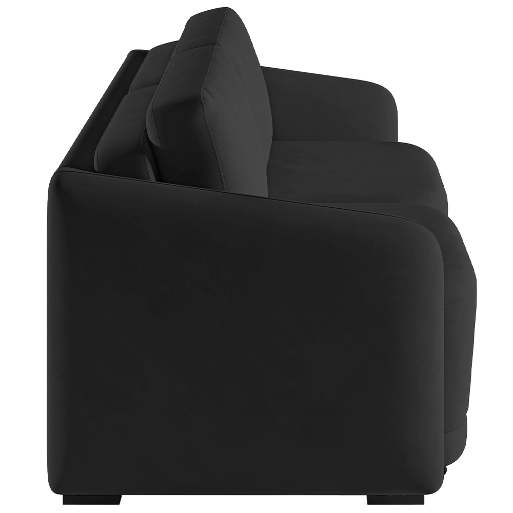 Sofá Cama para Sala de Estar 2 Lugares 176cm Montserrat K01 Veludo Preto - Lyam Decor