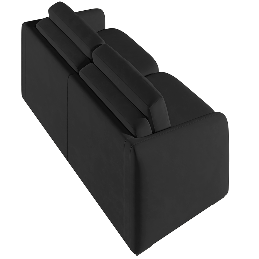 Sofá Cama para Sala de Estar 2 Lugares 176cm Montserrat K01 Veludo Preto - Lyam Decor