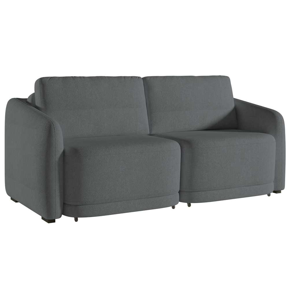 Sofá Cama para Sala de Estar 2 Lugares 196cm Montserrat K01 Bouclê Cinza - Lyam Decor