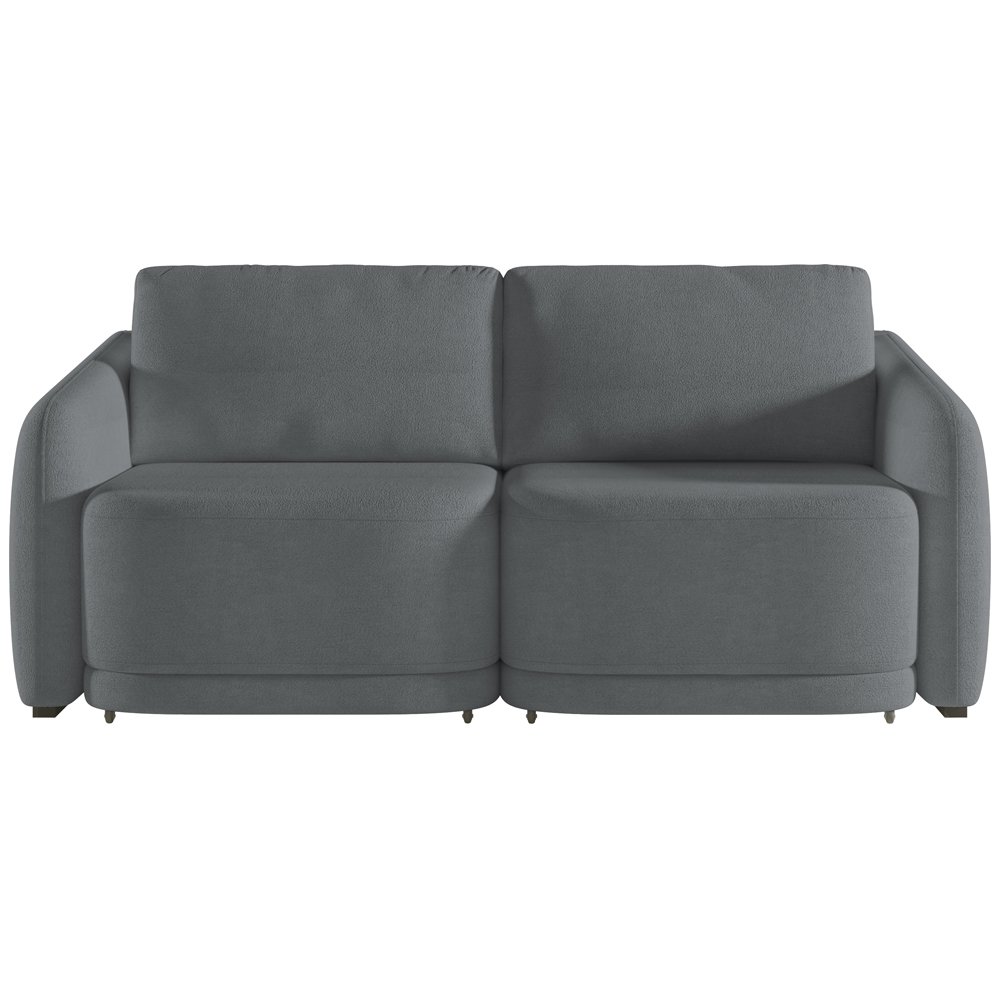 Sofá Cama para Sala de Estar 2 Lugares 196cm Montserrat K01 Bouclê Cinza - Lyam Decor