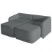 Sofá Cama para Sala de Estar 2 Lugares 196cm Montserrat K01 Bouclê Cinza - Lyam Decor