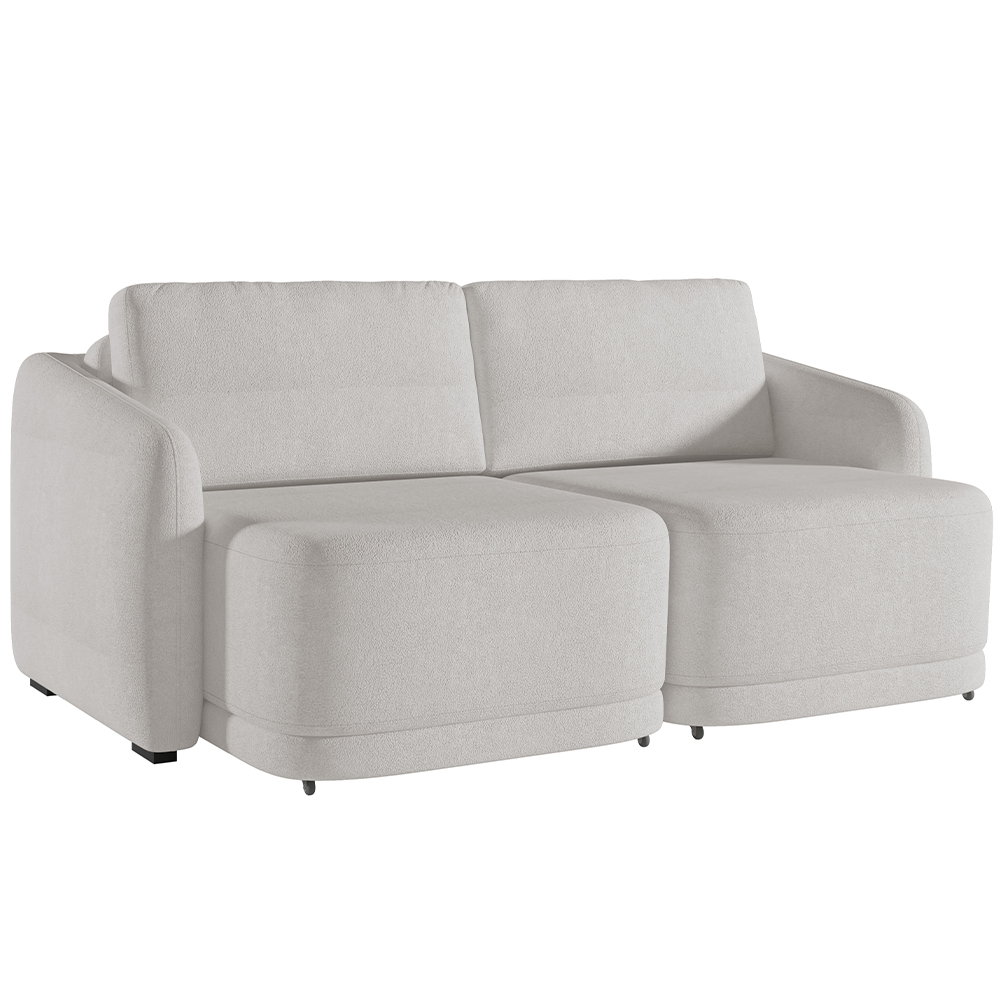 Sofá Cama para Sala de Estar 2 Lugares 196cm Montserrat K01 Bouclê Creme - Lyam Decor