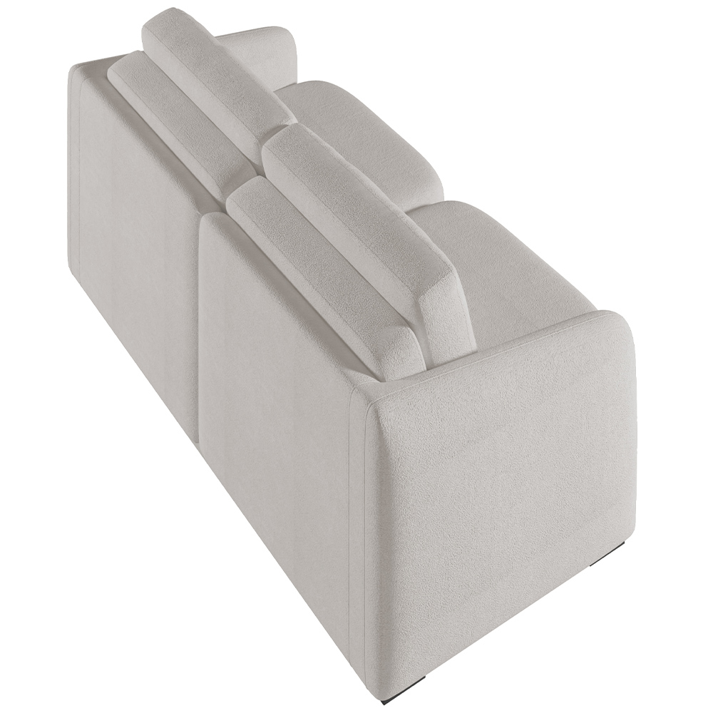 Sofá Cama para Sala de Estar 2 Lugares 196cm Montserrat K01 Bouclê Creme - Lyam Decor