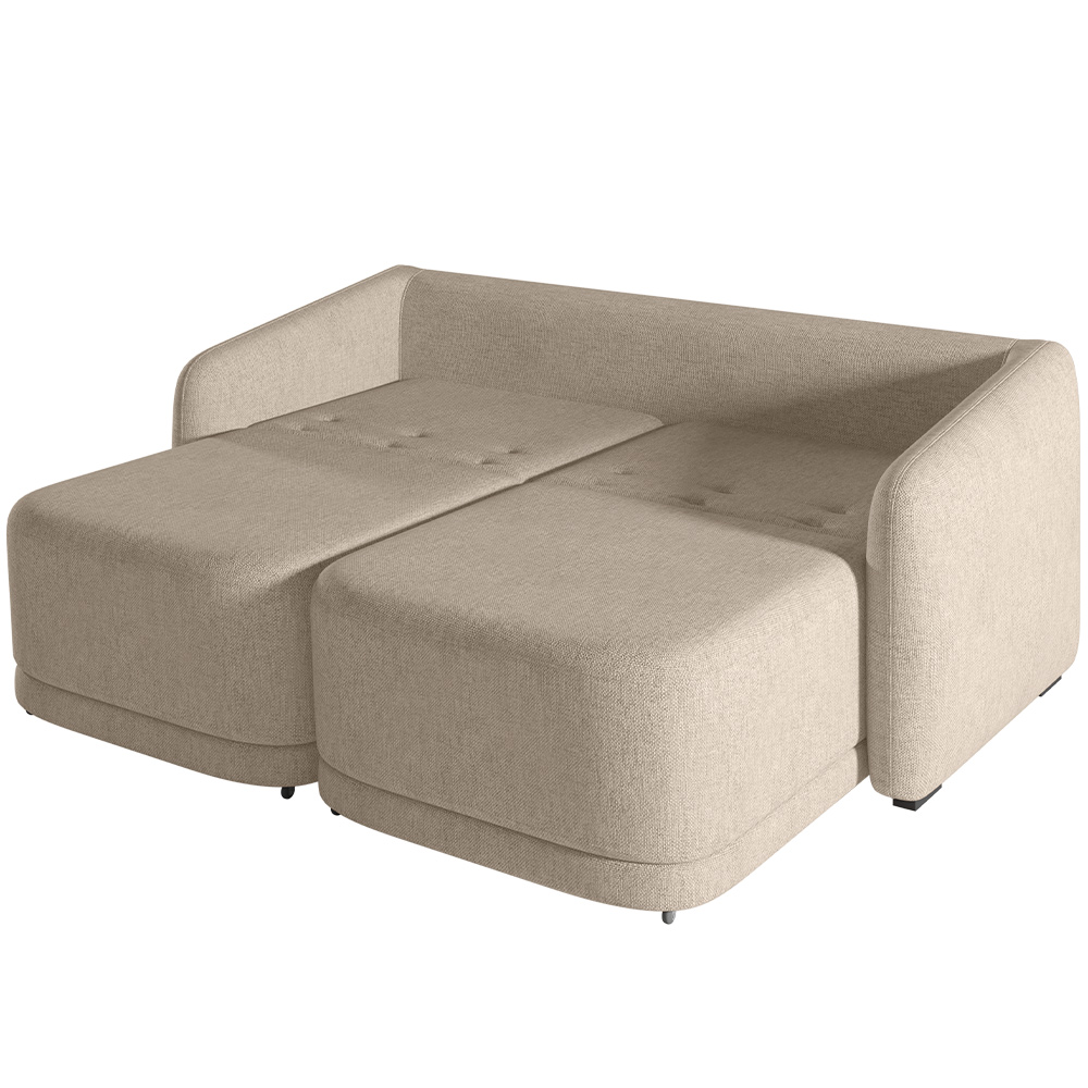 Sofá Cama para Sala de Estar 2 Lugares 196cm Montserrat K01 Linho Bege - Lyam Decor