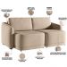 Sofá Cama para Sala de Estar 2 Lugares 196cm Montserrat K01 Veludo Bege - Lyam Decor