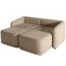 Sofá Cama para Sala de Estar 2 Lugares 196cm Montserrat K01 Veludo Bege - Lyam Decor