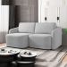 Sofá Cama para Sala de Estar 2 Lugares 196cm Montserrat K01 Veludo Cinza - Lyam Decor