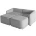 Sofá Cama para Sala de Estar 2 Lugares 196cm Montserrat K01 Veludo Cinza - Lyam Decor