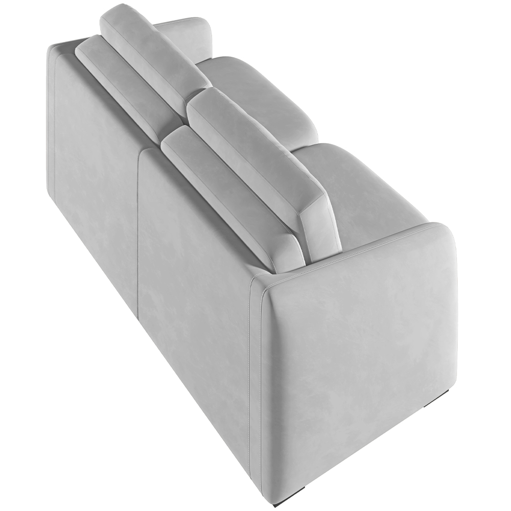 Sofá Cama para Sala de Estar 2 Lugares 196cm Montserrat K01 Veludo Cinza - Lyam Decor