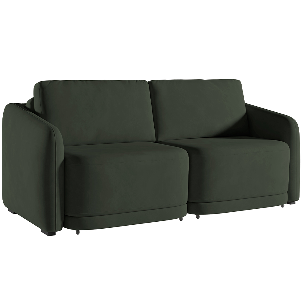 Sofá Cama para Sala de Estar 2 Lugares 196cm Montserrat K01 Veludo Verde - Lyam Decor