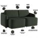 Sofá Cama para Sala de Estar 2 Lugares 196cm Montserrat K01 Veludo Verde - Lyam Decor