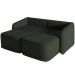 Sofá Cama para Sala de Estar 2 Lugares 196cm Montserrat K01 Veludo Verde - Lyam Decor