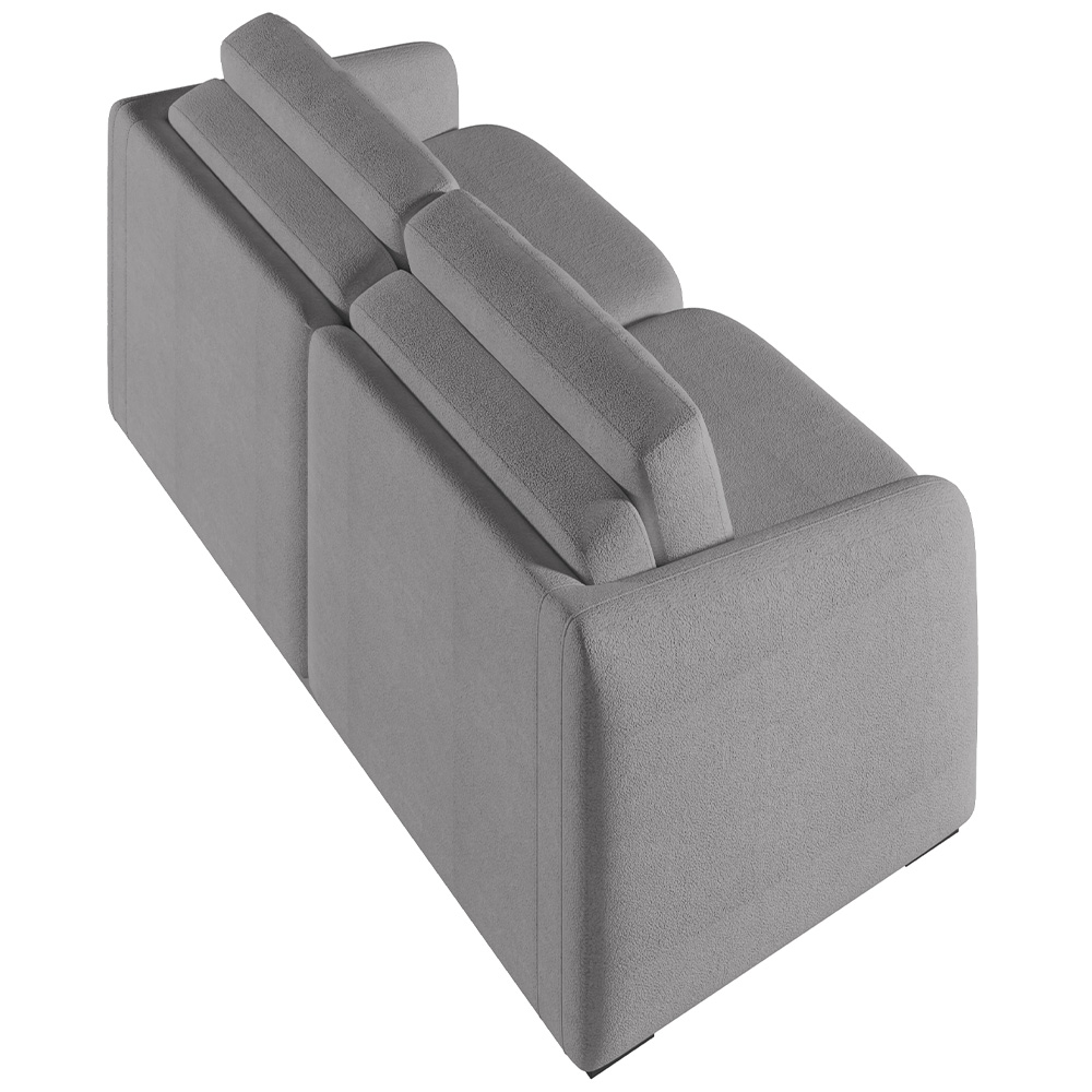Sofá Cama para Sala de Estar 2 Lugares 216cm Montserrat K01 Bouclê Cinza - Lyam Decor