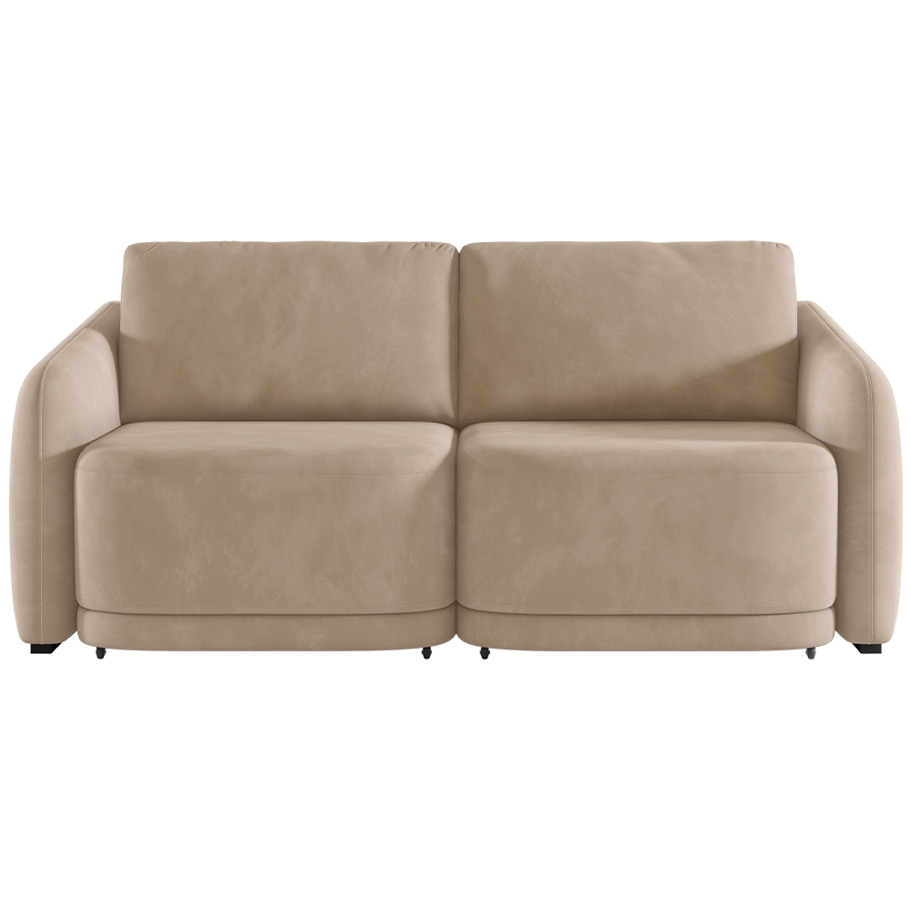 Sofá Cama para Sala de Estar 2 Lugares 216cm Montserrat K01 Veludo Bege - Lyam Decor