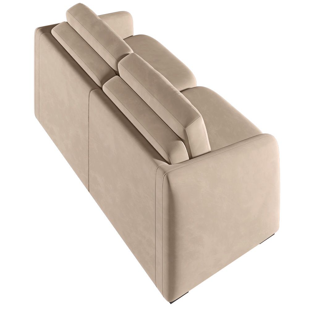 Sofá Cama para Sala de Estar 2 Lugares 216cm Montserrat K01 Veludo Bege - Lyam Decor