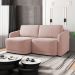 Sofá Cama para Sala de Estar 2 Lugares 216cm Montserrat K01 Veludo Rosê - Lyam Decor